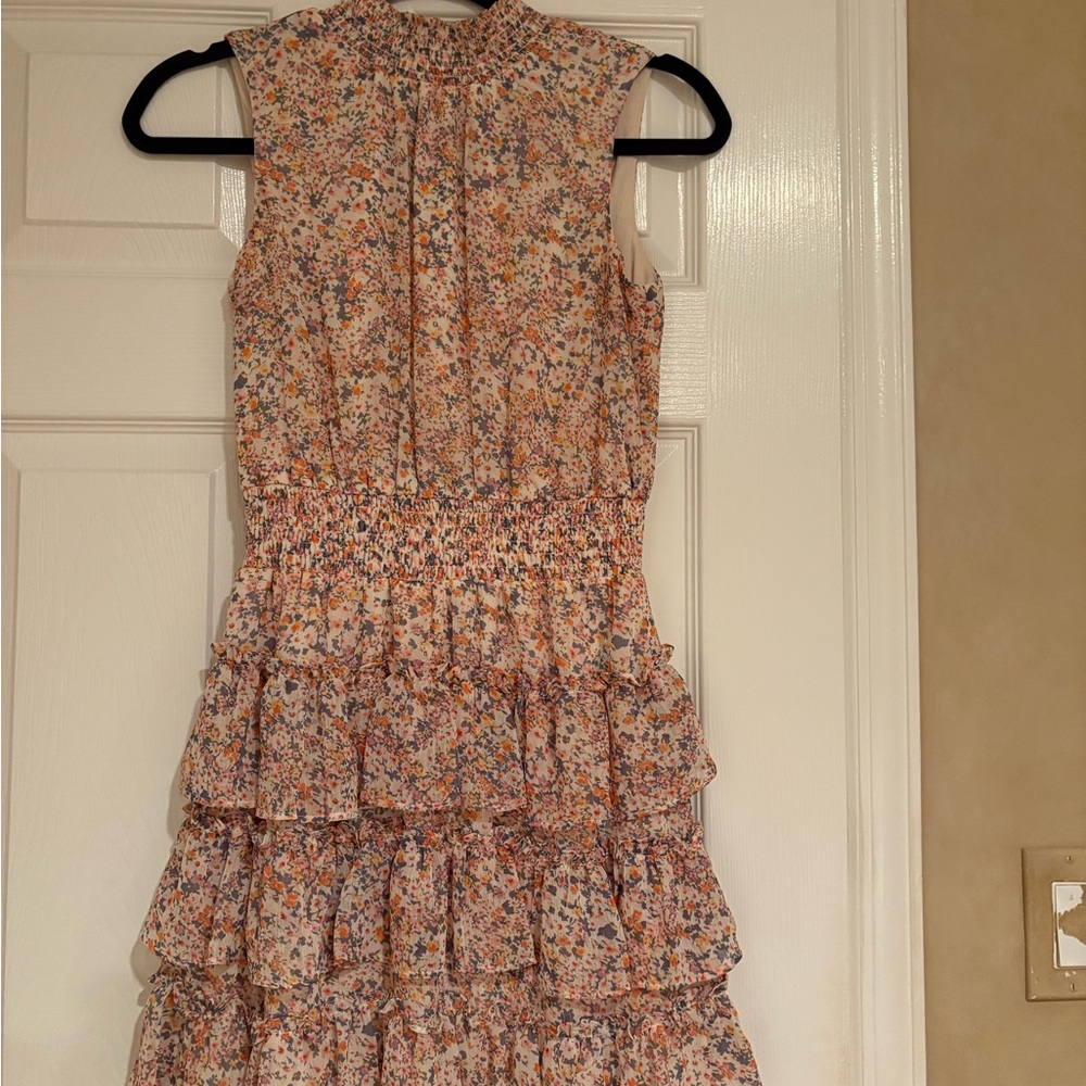 1. STATE Floral Sleeveless Tiered Dress xs